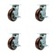 Service Caster 6 Inch Polyurethane Swivel Caster Set with Ball Bearing and Brake SCC-30CS620-PPUB-TLB-4 - alternate 1